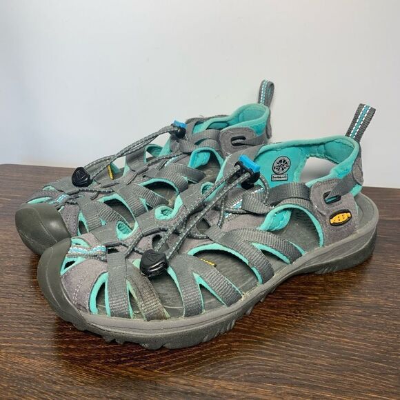 Keen Women's Whisper Closed Toe Sandal Black/Steel Grey Size 7 - Picture 1 of 8